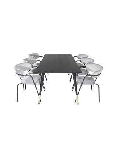 Matgrupp Dipp med Arrow matstolar, 180 × 90 cm