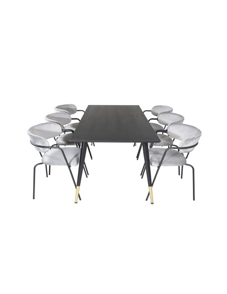 Matgrupp Dipp med Arrow matstolar, 180 × 90 cm