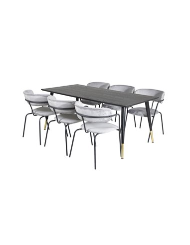 Matgrupp Dipp med Arrow matstolar, 180 × 90 cm
