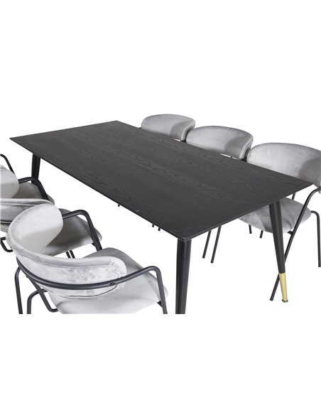 Matgrupp Dipp med Arrow matstolar, 180 × 90 cm
