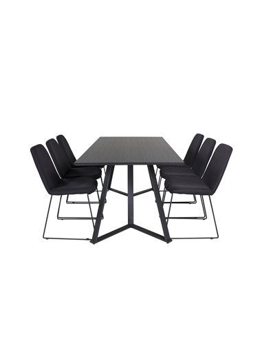 Matgrupp Marina med Muce matstolar, 180 × 90 cm