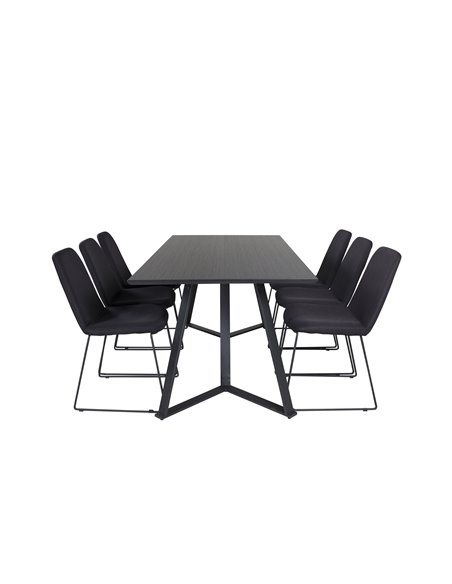 Matgrupp Marina med Muce matstolar, 180 × 90 cm