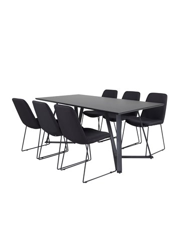Matgrupp Marina med Muce matstolar, 180 × 90 cm
