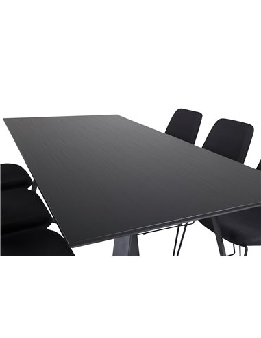 Matgrupp Marina med Muce matstolar, 180 × 90 cm