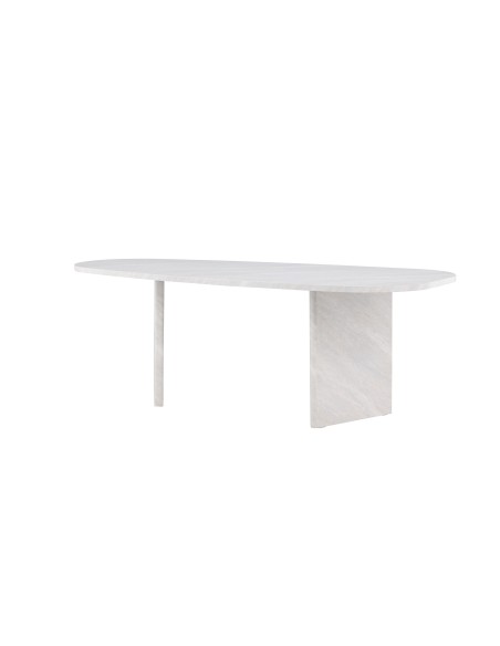 Ovalt matbord Grönvik, 220 × 100 cm, Vit