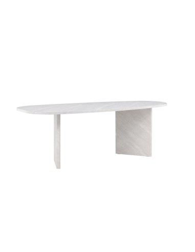 Ovalt matbord Grönvik, 220 × 100 cm, Vit