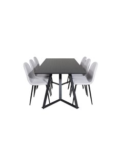 Matgrupp Marina med Polar matstolar, 180 × 90 cm