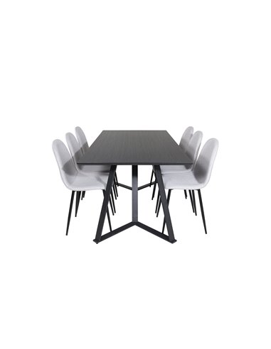 Matgrupp Marina med Polar matstolar, 180 × 90 cm