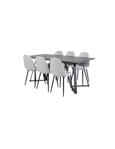 Matgrupp Marina med Polar matstolar, 180 × 90 cm