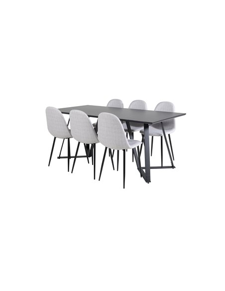 Matgrupp Marina med Polar matstolar, 180 × 90 cm