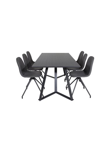Matgrupp Marina med Polar matstolar, 180 × 90 cm