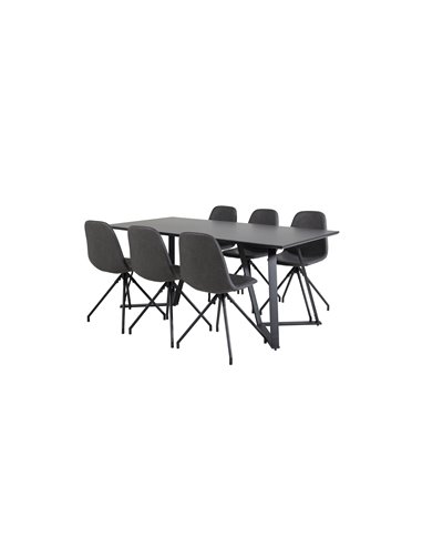Matgrupp Marina med Polar matstolar, 180 × 90 cm