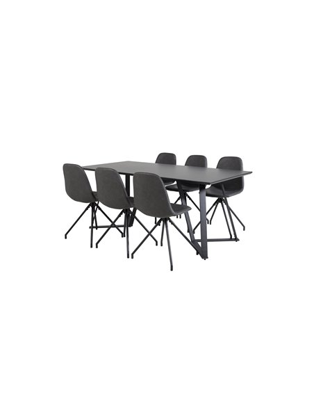 Matgrupp Marina med Polar matstolar, 180 × 90 cm