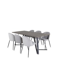 Matgrupp Marina med Wrinkles matstolar, 180 × 90 cm 2