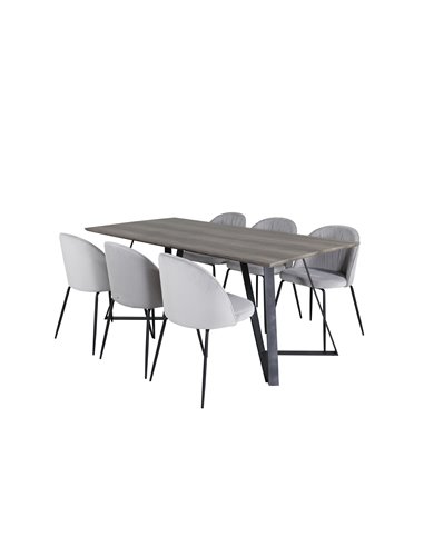 Matgrupp Marina med Wrinkles matstolar, 180 × 90 cm