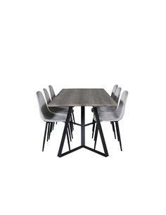 Matgrupp Marina med Polar matstolar, 180 × 90 cm