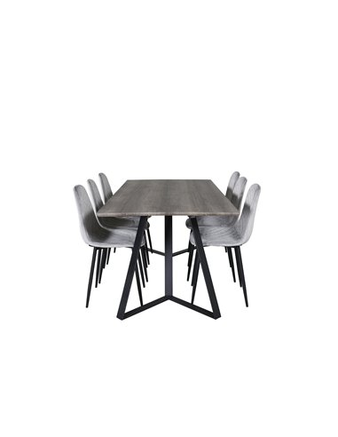 Matgrupp Marina med Polar matstolar, 180 × 90 cm
