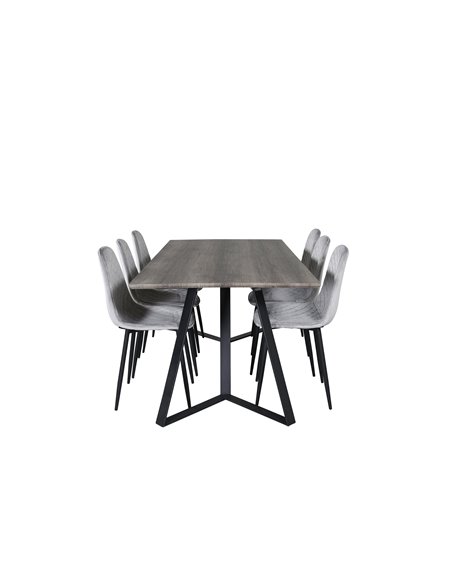 Matgrupp Marina med Polar matstolar, 180 × 90 cm