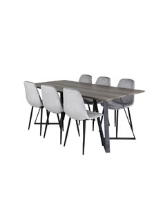 Matgrupp Marina med Polar matstolar, 180 × 90 cm 2