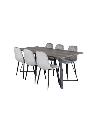Matgrupp Marina med Polar matstolar, 180 × 90 cm