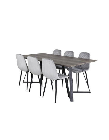 Matgrupp Marina med Polar matstolar, 180 × 90 cm