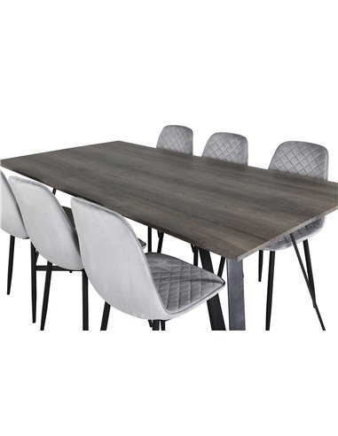 Matgrupp Marina med Polar matstolar, 180 × 90 cm