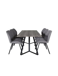 Matgrupp Marina med Gemma matstolar, 180 × 90 cm