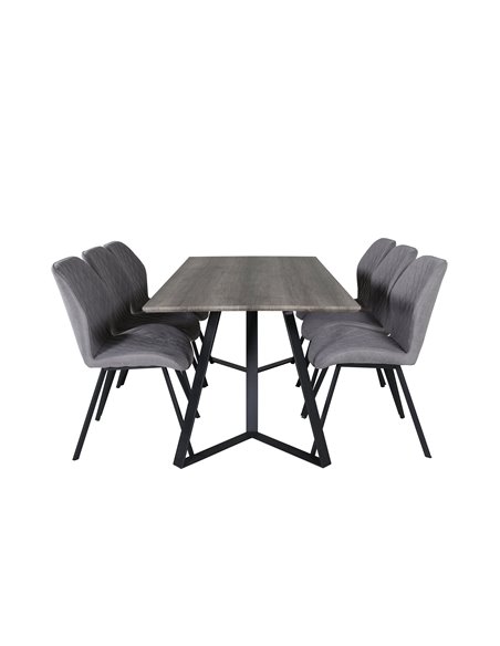 Matgrupp Marina med Gemma matstolar, 180 × 90 cm
