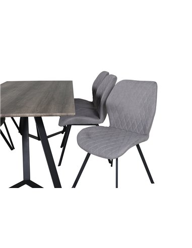 Matgrupp Marina med Gemma matstolar, 180 × 90 cm