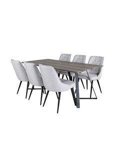 Matgrupp Marina med Velvet Deluxe matstolar, 180 × 90 cm 2