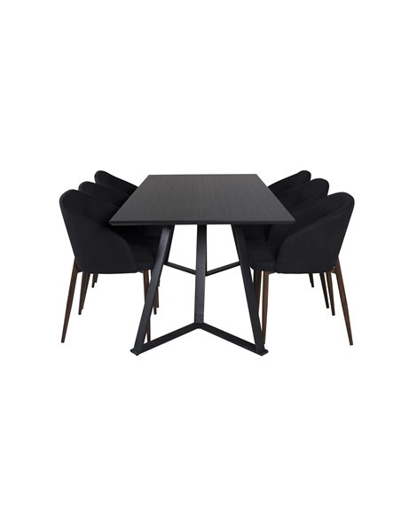 Matgrupp Marina med Arch matstolar, 180 × 90 cm