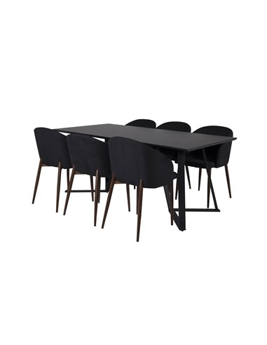 Matgrupp Marina med Arch matstolar, 180 × 90 cm