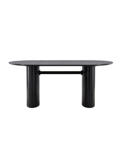 Ovalt matbord Isolde, 180 × 90 cm, Svart