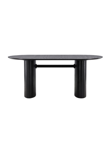 Ovalt matbord Isolde, 180 × 90 cm, Svart