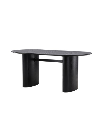 Ovalt matbord Isolde, 180 × 90 cm, Svart