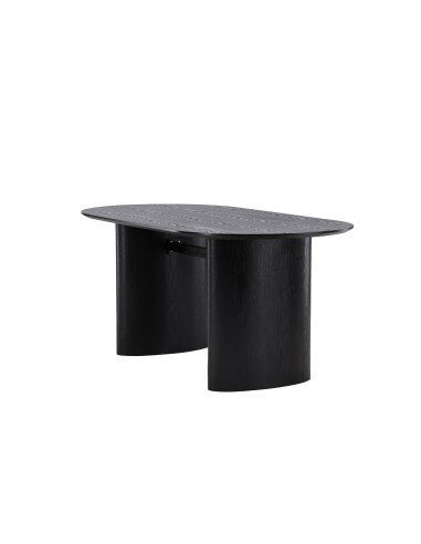 Ovalt matbord Isolde, 180 × 90 cm, Svart
