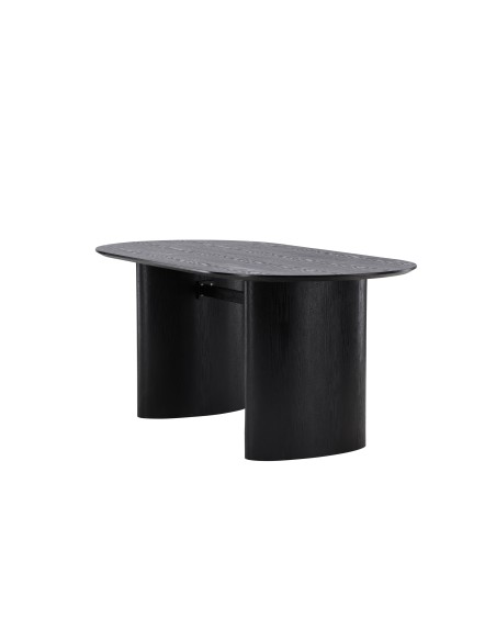 Ovalt matbord Isolde, 180 × 90 cm, Svart