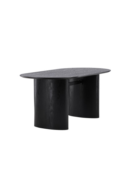 Ovalt matbord Isolde, 180 × 90 cm, Svart