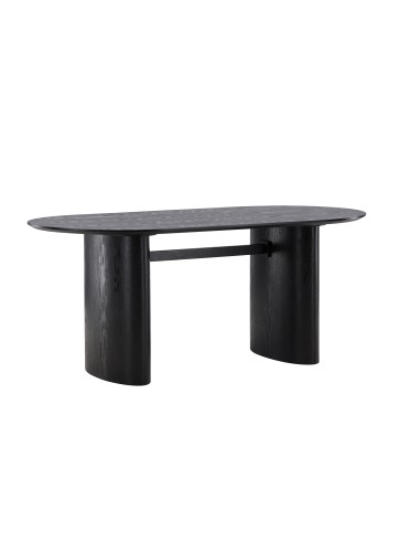 Ovalt matbord Isolde, 180 × 90 cm, Svart