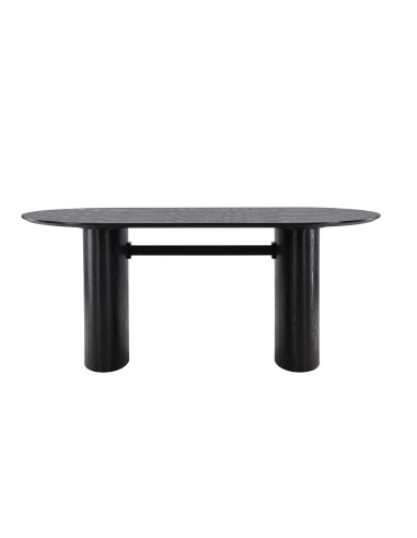 Ovalt matbord Isolde, 180 × 90 cm, Svart