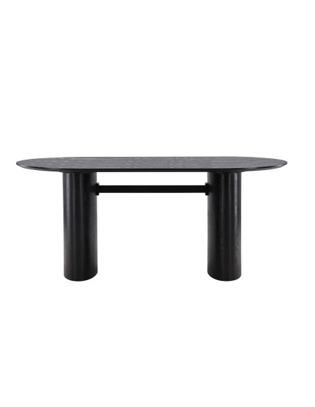 Ovalt matbord Isolde, 180 × 90 cm, Svart