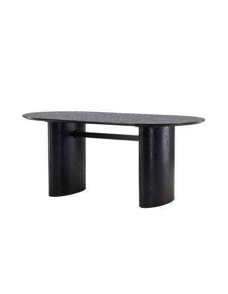 Ovalt matbord Isolde, 180 × 90 cm, Svart