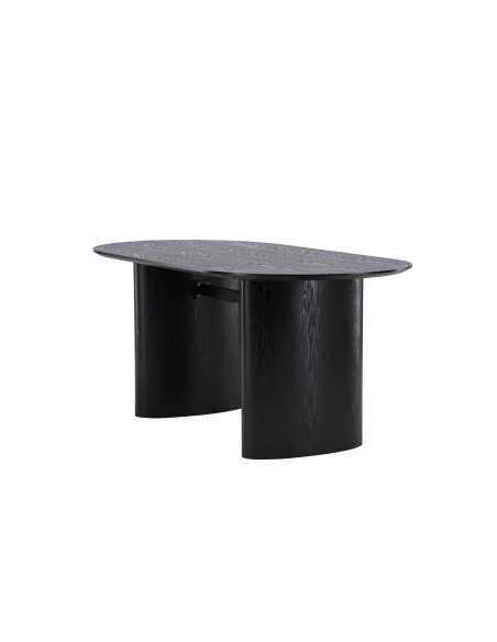 Ovalt matbord Isolde, 180 × 90 cm, Svart