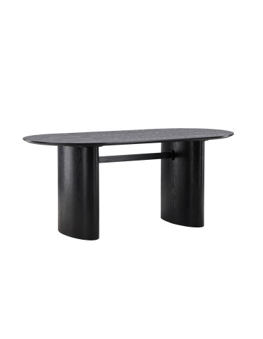 Ovalt matbord Isolde, 180 × 90 cm, Svart