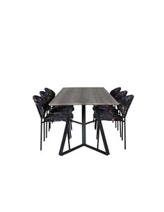 Matgrupp Marina med Vault matstolar, 180 × 90 cm