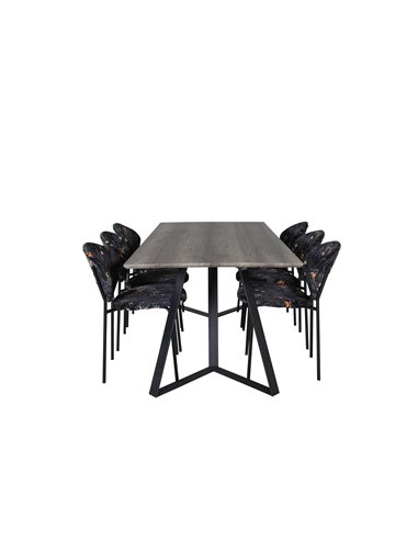 Matgrupp Marina med Vault matstolar, 180 × 90 cm