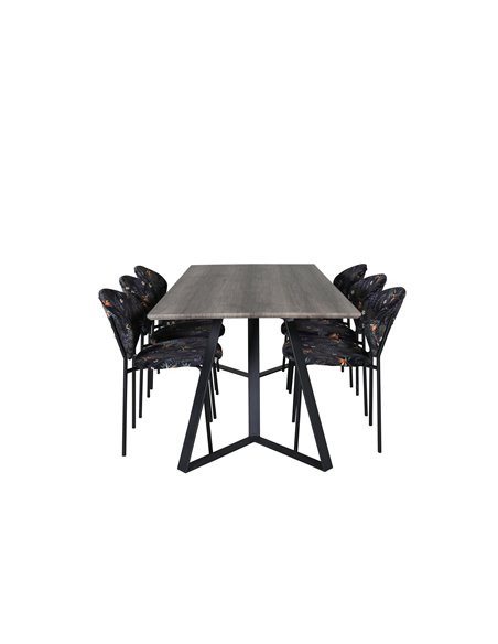 Matgrupp Marina med Vault matstolar, 180 × 90 cm