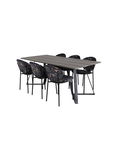 Matgrupp Marina med Vault matstolar, 180 × 90 cm