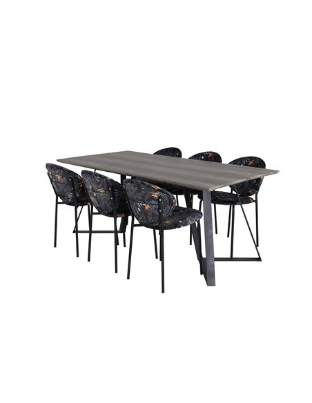 Matgrupp Marina med Vault matstolar, 180 × 90 cm