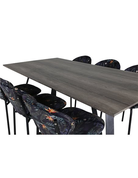 Matgrupp Marina med Vault matstolar, 180 × 90 cm